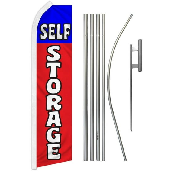Self Storage (Red & Blue) Super Flag & Pole Kit