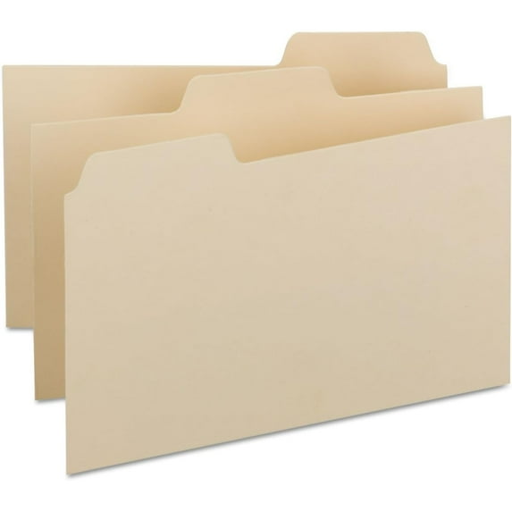 Self-Tab Card Guides, Blank, 1/3 Tab, Manila, 5 x 8, 100/Box, Sold as 1 Box