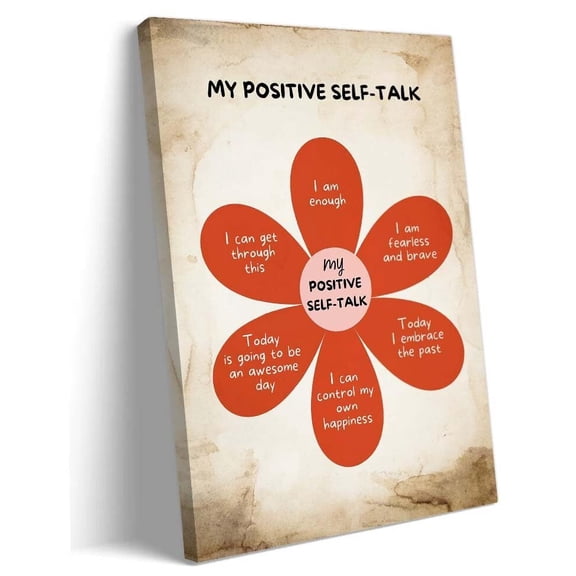 Self Talk Positive Affirmations Therapy Wall Art Mental Health Posters Art Prints Picture for Bedroom Vertical Artwork Decoration for Home poster