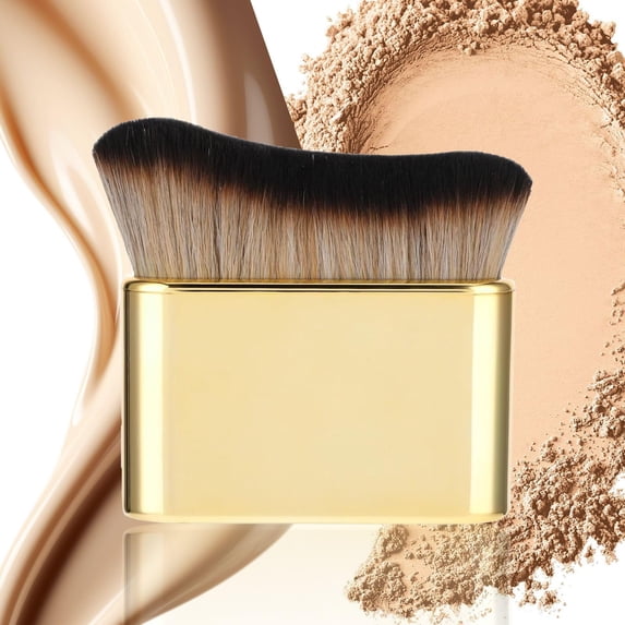 Self Tanner Brush, Kabuki Foundation Brush Streak-Free & Smooth, Body Makeup Brush Flawless-Finish for Face Neck Body Leg Easy to Clean (Rose Gold (Self Tanner Brush))