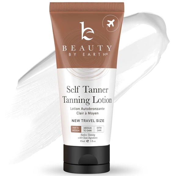 Tanning Lotion Self Tanner - USA Made with Natural & Organic Ingredients, Travel Size Self Tan Lotion, Non Toxic Gradual Tanning Moisturizer, Sunless Tanner for Fake Tan for Women & Men