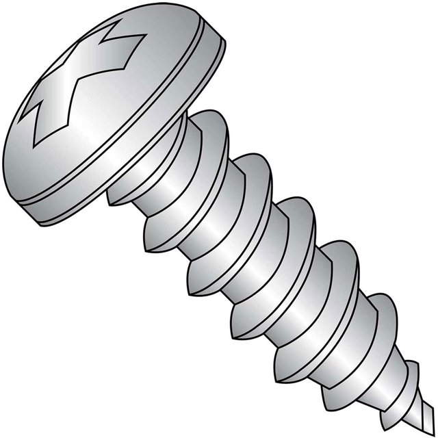 Self Tapping Screw, 6 x 3/8", Phillips Pan Head, Type A, FT, 188 SS
