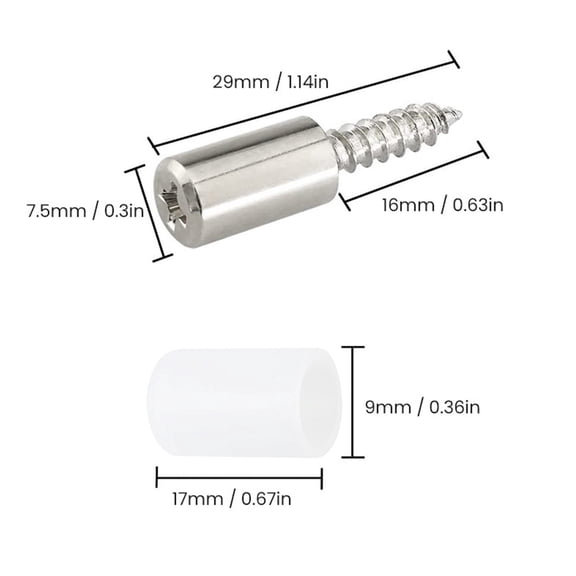 Self Tapping Screws, Fixed Support Self - Tapping Screw, for Kitchen Utensils, Cabinet, Bookcases and Wardrobes, 10pcs, White