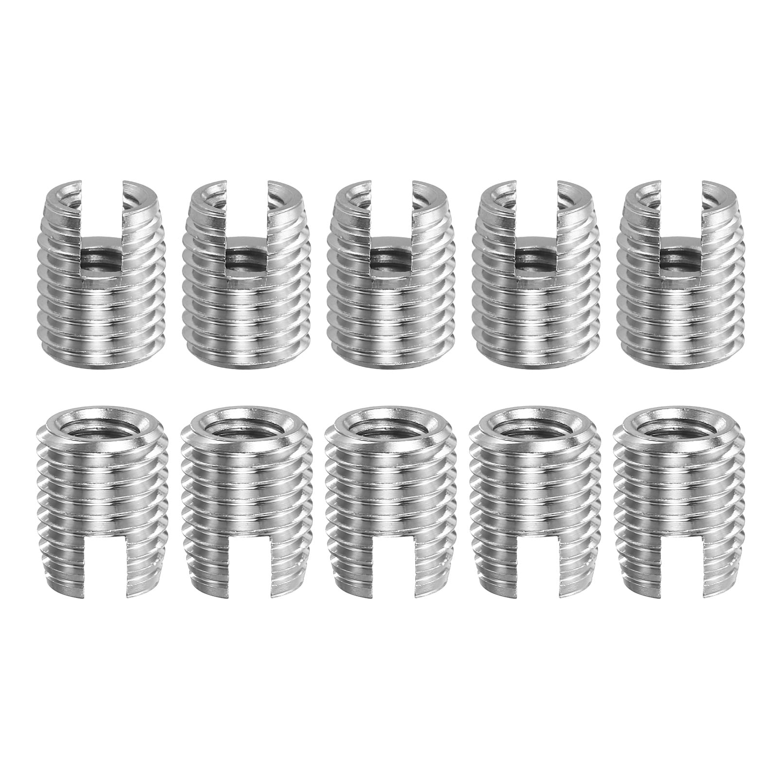 Self Tapping Threaded Inserts, 15Pack Inner M5 M8x10 303 Stainless Steel Nuts