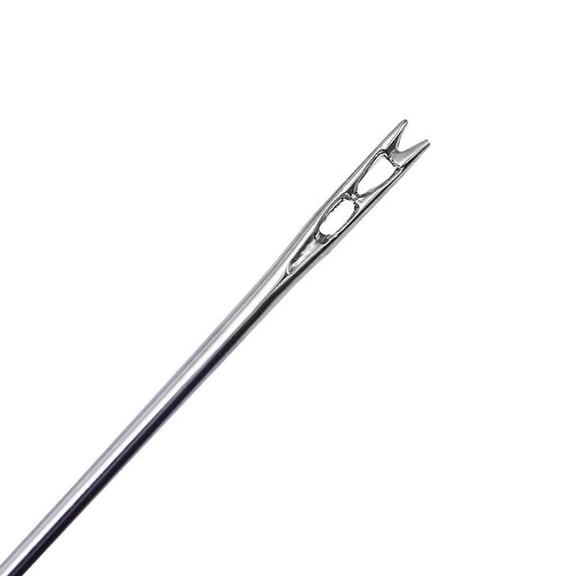 Self-Threading Sewing Needles, 3 Sizes, Stainless Steel Needle Threader, Silver, Straight, Handmade Yarn Knitting Needles for Hand Sewing Art Crafts, 12 Pcs