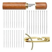 Self Threading Sewing Needles, Embroidery Needles for Hand Sewing, Easy Side Threading high-Level Multi-Size, for DIY, Sewing and Mending, Embroidery, with Wood Case 30