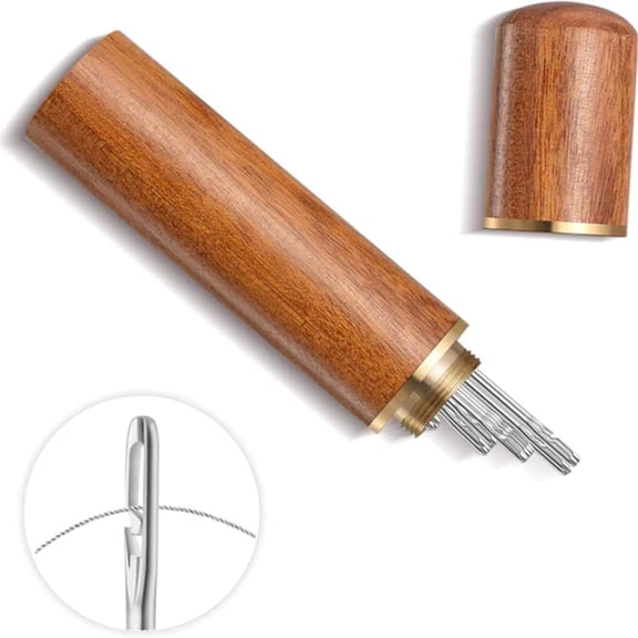Self Threading Sewing Needles, Embroidery Needles for Hand Sewing, Easy Side Threading high-Level Multi-Size, for DIY, Sewing and Mending, Embroidery, with Wood Case