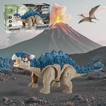 Self-Walking Ankylosaurus Dinosaur Robot with Glowing Lights and Roaring Sound - Interactive Moving Dinosaur, Birthday/Christmas Gift for Boys and Girls Aged 3-12, Ankylosaurus Dinosaur Buddy Toy