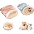 thumbnail image 1 of Self Warm Burrow Pet Bed for Cats & Dogs, 2PCS Winter Plush Sleeping Bag with Portable Cat Cave Design, Soft Warm Bed for Small Pets 1-10kg, 1 of 6