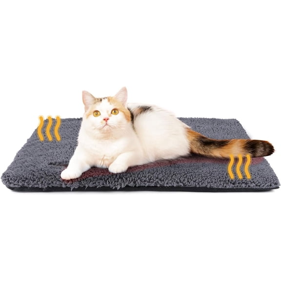 Self Warming Cat Bed, 20 x 16 Inch Self Heating Cat Pad with Removable Washable Cover, No Plug Thermal Cat Mat with Anti-Slip Bottom for Indoor Outdoor Cats