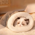 thumbnail image 1 of Self-Warming Cat Bed Cave | Winter Sleeping Bag for Cats & Small Dogs | Soft Lamb Wool Style Pet Mat | 21.25 x 17.71 Inch Cozy Hideout | Includes 1 Pet Bowl, 1 of 6