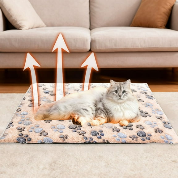 Self Warming Cat Bed for Indoor Cats, Cozy Heating Pad, Selfs Heating Thermal Dog Bed Mat, Non-Electric Thermal Mat for Small Pets, Washable Soft Cushion for Winter Comfort and Warmth
