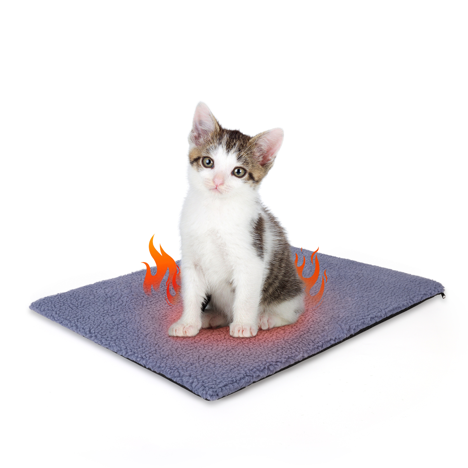 Self Warming Cat Bed, Thick Cotton Dog Crate Bed Mat, Washable Anti