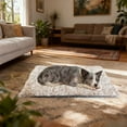 thumbnail image 1 of Self-Warming Pet Bed Mat-Thermal Heating Pad for Cats & Dogs, No Electricity Needed, Anti-Slip, Washable Soft Plush Warmer Mat for Indoor & Outdoor Use (50x40cm, Gray/Khaki), 1 of 4