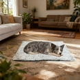 thumbnail image 1 of Self-Warming Pet Bed Mat-Thermal Heating Pad for Cats & Dogs, No Electricity Needed, Anti-Slip, Washable Soft Plush Warmer Mat for Indoor & Outdoor Use (50x40cm, Gray/Khaki), 1 of 4