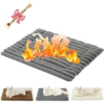 Self Warming Pet Bed for Cats & Dogs, Corduroy Thermal Mat with Non-Slip Bottom Supports 25-90 lbs, Machine-Washable Indoor/Outdoor Heating Pad