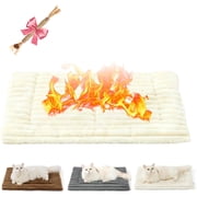 Self Warming Pet Bed for Cats & Dogs, Corduroy Thermal Mat with Non-Slip Bottom Supports 25-90 lbs, Machine-Washable Indoor/Outdoor Heating Pad
