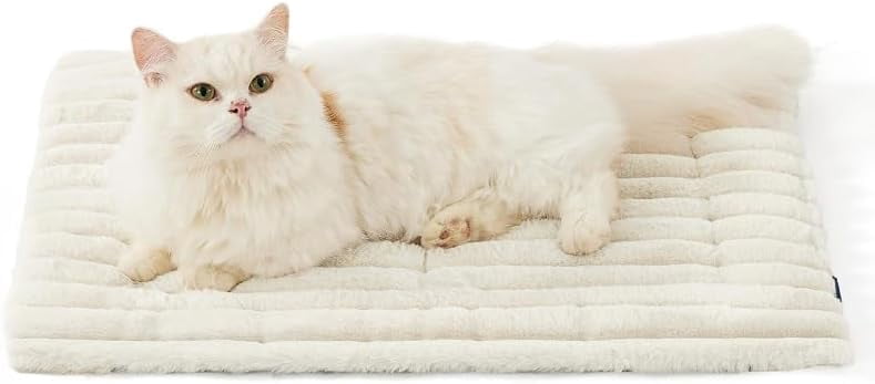 Self-Warming Pet Mat, Cozy Flannel Pet Bed with Non-Slip Base, Washable Indoor & Outdoor Crate Pad for Cats & Dogs