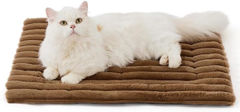 Self-Warming Pet Mat, Cozy Flannel Pet Bed with Non-Slip Base, Washable Indoor & Outdoor Crate Pad for Cats & Dogs