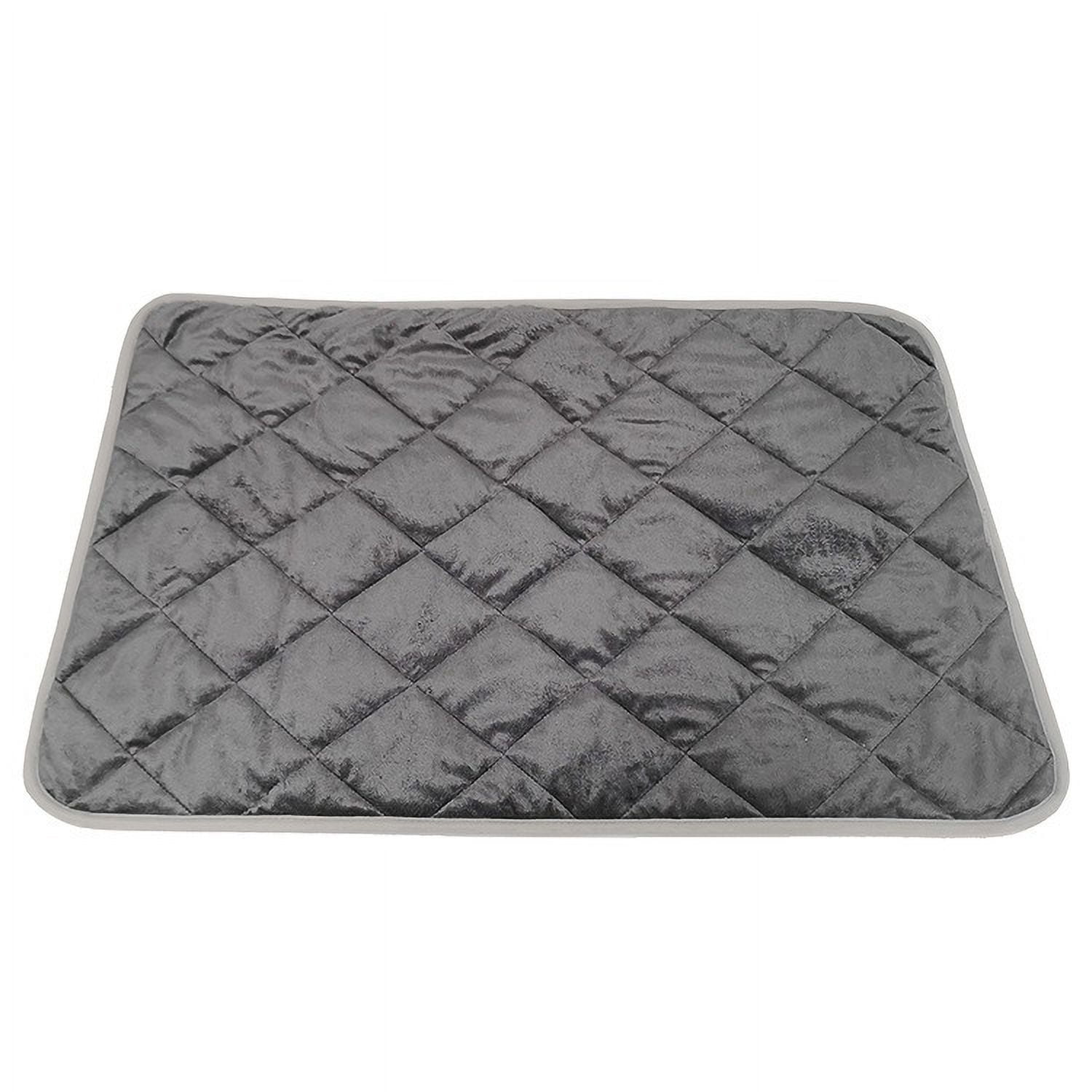 Self-Warming Pet Mat for Dogs & Cats - 5-Layer Thermal Reflective Dog Bed, Non-Electric Cozy & Washable Pad for Indoor/Outdoor Use, Non-Slip & Easy Clean (Grey, L: 22.8 × 34.6 in)-dh