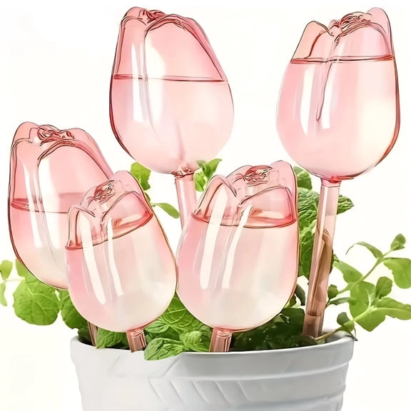Self Watering Globes, 8 Pack Tulip Design Glass Plant Watering Globes, Self Watering Planter Insert, Automatic Plant Waterer Indoor, Plant Water Globes for Indoor Outdoor Plants