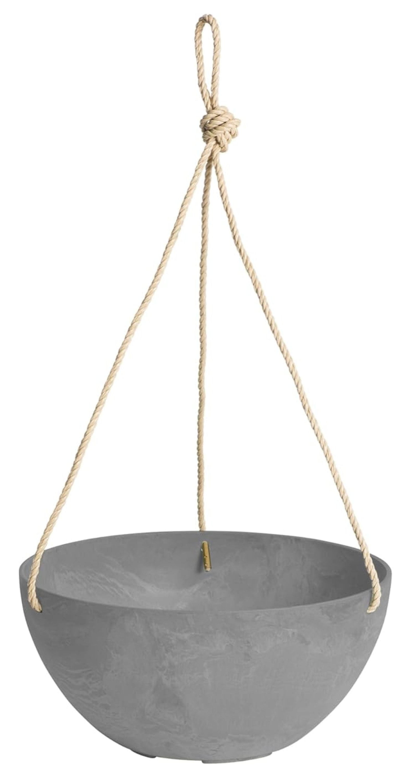 Self Watering Hanging Planter, 12" Marbled Gray - Indoor Outdoor Hanging Basket for Plants, Eco-Friendly Stone & Plastic, Modern Home Decor