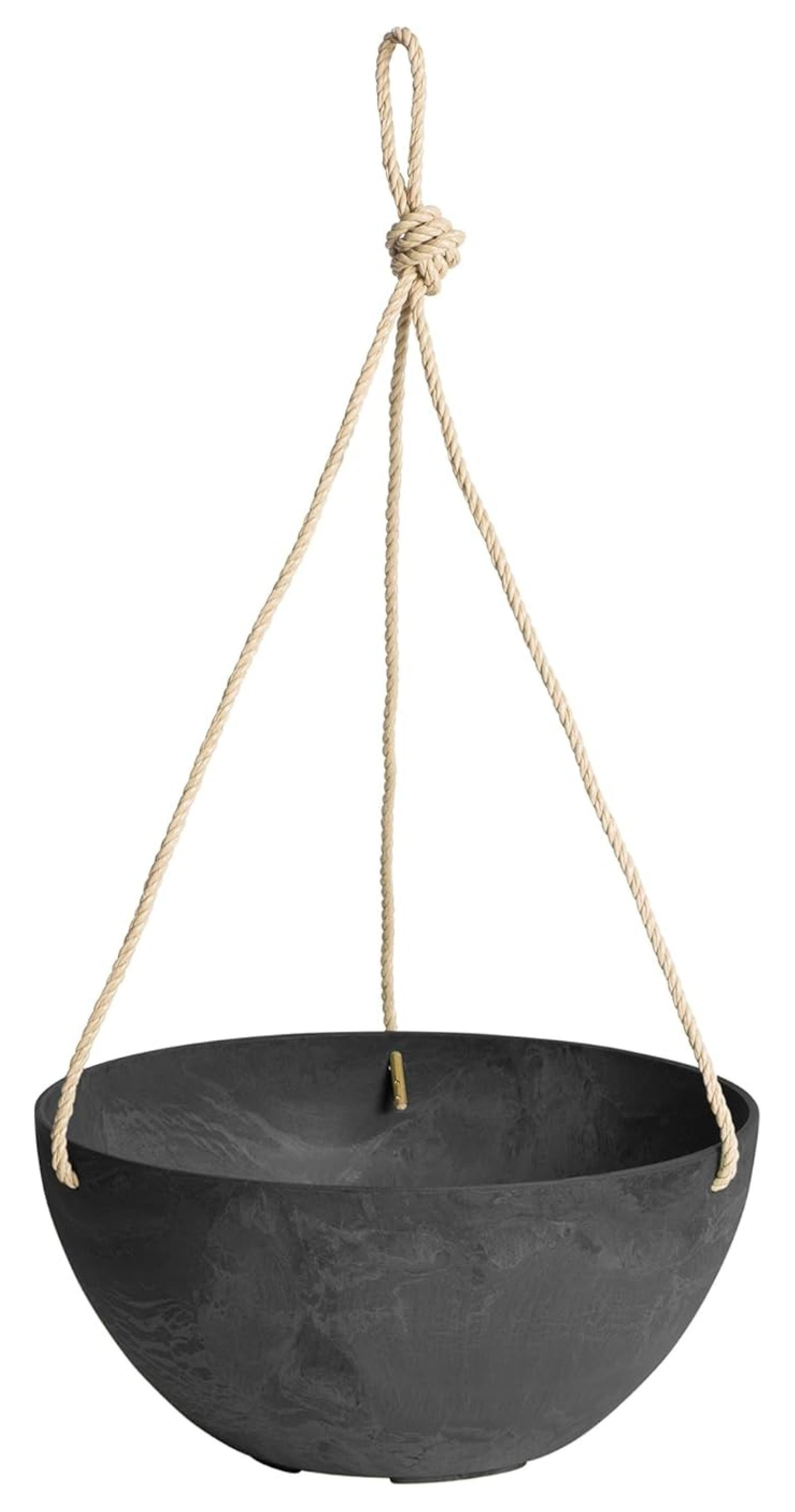 Self Watering Hanging Planter - 12" Marbled Indoor Outdoor Plant Basket - Black Stone & Plastic Eco-Friendly Hanging Pots with Drainage
