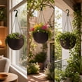 thumbnail image 1 of Self-Watering Hanging Planter, 18.9in Plastic Suspended Flower Pot with Drainage Layer for Succulents and Pothos, 1 of 7