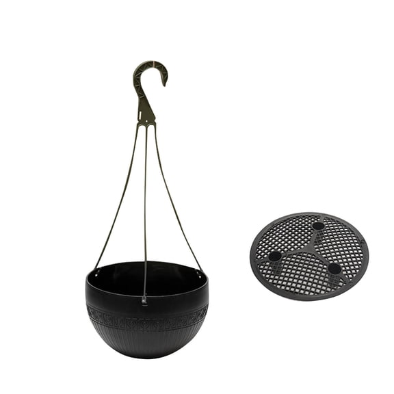 Self Watering Hanging Planter with Drainage Layer, Plastic Suspended Flower Pot for Succulents Pothos, Built-in Water Reservoir for Easy Indoor Outdoor Home Decor