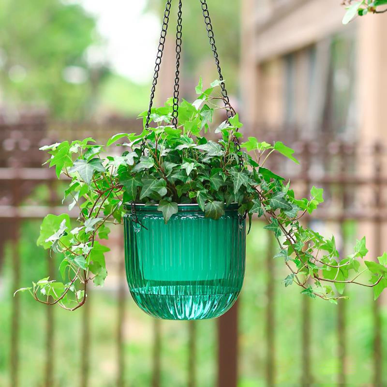Self Watering Hanging Planter Indoor Plant Hanging Pots with Drainage Holes, Outdoor Small
