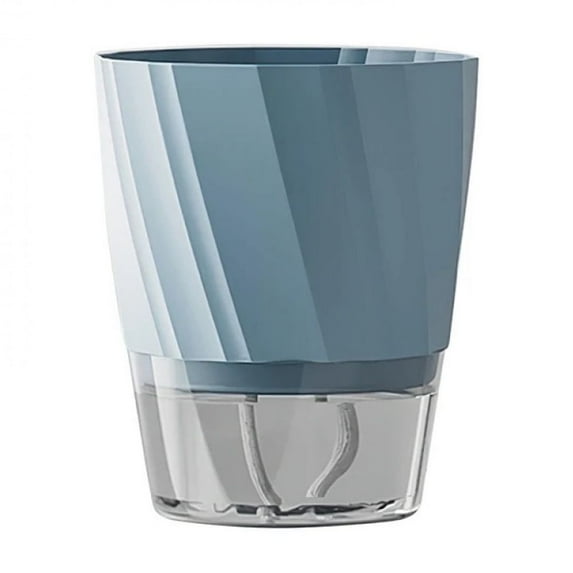 Self Watering Hydroponic Flowerpot Double Layer Flower Pot With Water Inlet Plastic Transparent Bonsai Potted Planter Decoration