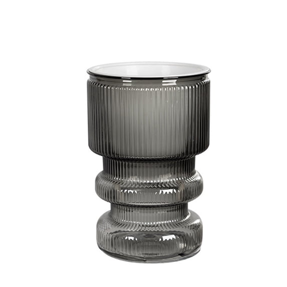 Self Watering,Plant Pots Indoor,Self Watering Planters,Self Watering Pots for Indoor Plants, African Violet Pots with Wick Rope, Fluted Round Planter, Room Home Decor(Grey)