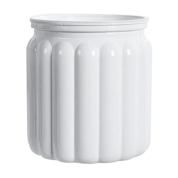 Self-Watering Planter - 4.5in Transparent Plastic Flower Pot with 30-Day Reservoir, Indoor Desktop Gardening for Plants (White)