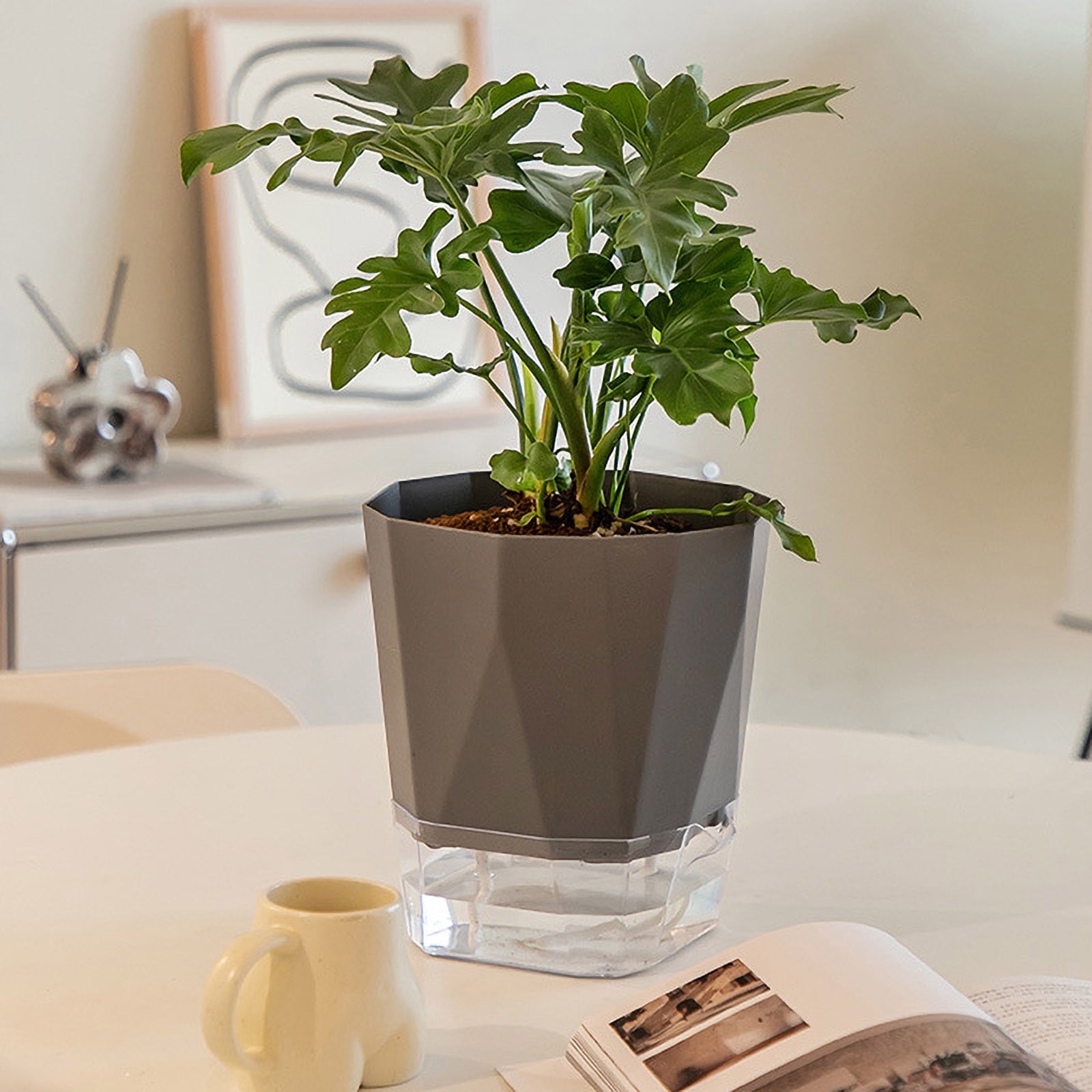 NEIGHBORHOOD SRL SQUARE-HIGH PLANT POT2点 Xbrand Modern Nested Grey Square Flower Pot Planter, Set of