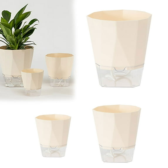 Self Watering Planter African Violet Pots Clear Plastic Automatic Watering Planter Flower Pot Square Plant Pot For All House Plants Succulents Herb