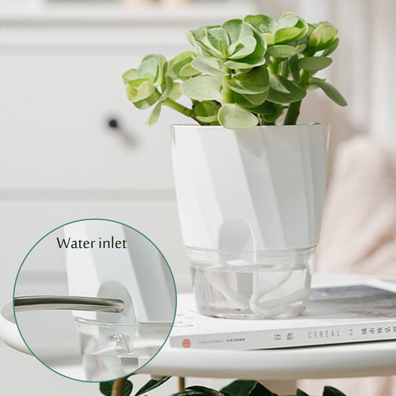 Self-Watering Planter African Violet Pots – Clear Plastic Automatic Watering Square Flower Pot for Indoor Houseplants, Succulents, Herbs