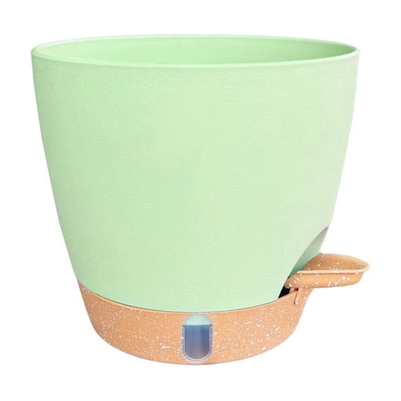Self Watering Planter Hanging Basket, Plastic Flower Pot with Wick Reservoir and Water Window for Indoor Outdoor Plants, Green