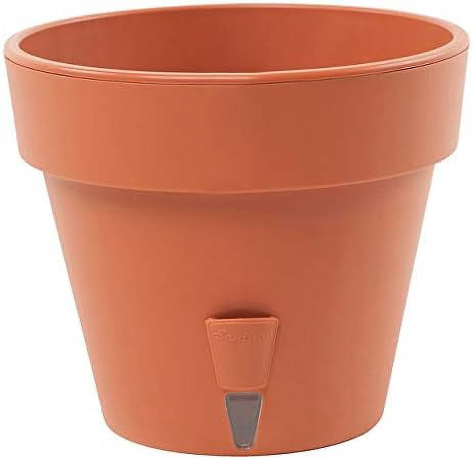 Self Watering Planter Latina 11.8 Inch Terracotta Flower with Bottom Watering and Water Level
