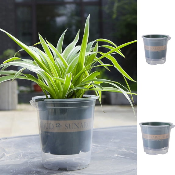 Self Watering Planter Pot with Clear Water Level Window and Refill Inlet, Durable Plastic Automatic Watering Flower Pot for Indoor Succulents, Herbs and Houseplants