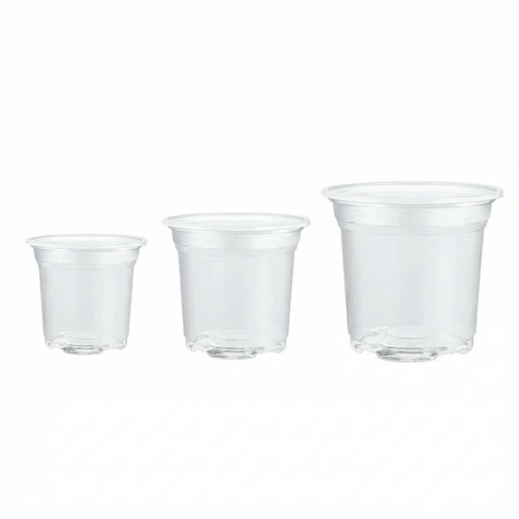 Self-Watering Planter Pots, Clear Visualized Plastic Flower Pots with Trays and Drainage for Home Gardening and Indoor Decoration 5pc Set for Lazy Flower Planting.