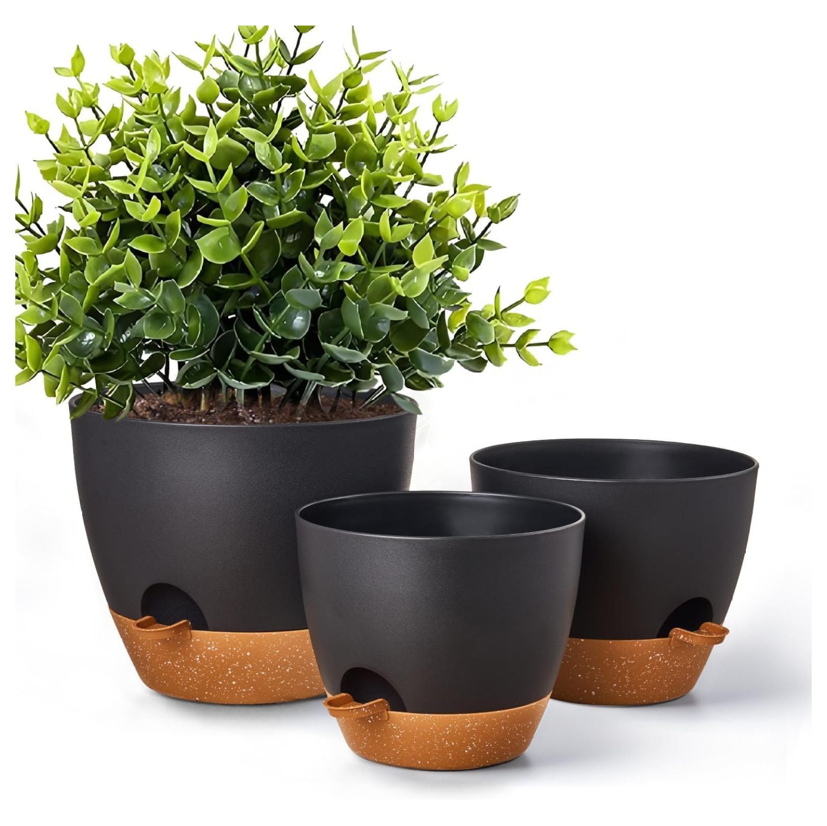Taper Planters Set of 3 with Drainage Holes for Indoor and Outdoor Use