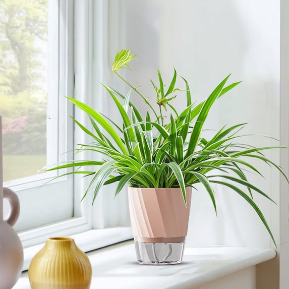 Self Watering Pothos Planter Stackable with Water Culture for Automatic Plants Hydration, Home Decor Decorative Greenery