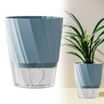 thumbnail image 1 of Self Watering Pots for Indoor Plants, Plastic Self Watering Plant Pots, Modern Decorative Planter, Blue Plant Pots with Absorbent Rope, 1Pcs Automatic Water Absorption Planters, 1 of 9