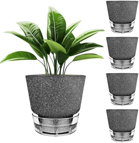 Self Watering Pots for Indoor Plants, with Visible Reservoir, 6 inch ...