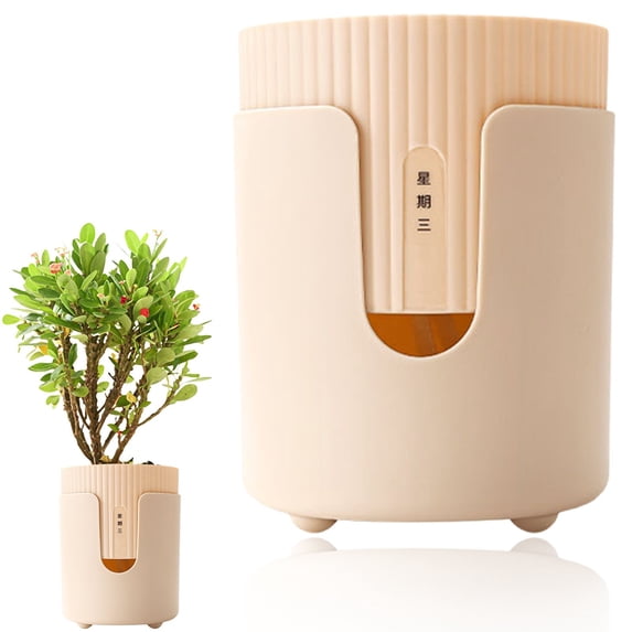 Self Watering Pots, Plastic Planter with Drainage Holes, Bottom Watering Flower Pots, Plastic Flower Pots for Indoor Outdoor Plants, Beige