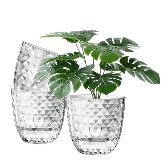 Self Watering Pots for Indoor Plants, Flower Pots, Self Watering Plant Pot-3pcs 6inch Clear