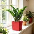 thumbnail image 1 of Self Watering Square Small Flower Pots Imitation Rattan Woven Texture 4.6 Inch Flower Pots for Indoor Plants Succulents and Desktop Home Decor, 1 of 7