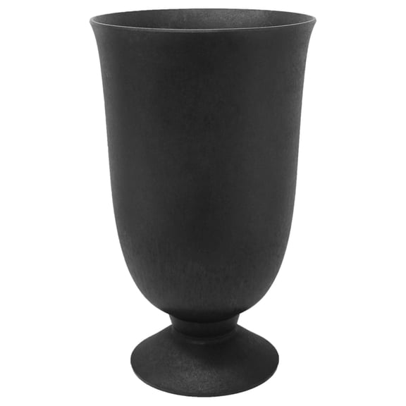 Self-Watering Urn Planter PCY Cadence 14x23 Black Indoor Outdoor Gardening Landscaping Container