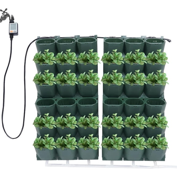 Self-Watering Vertical Garden Planter, Garden Growing System, Planters Self-Watering System, Wall Mounted Vertical Garden Planter, 36 Pots Flower holder for Indoor Herbs Vegetable Fruit, Green
