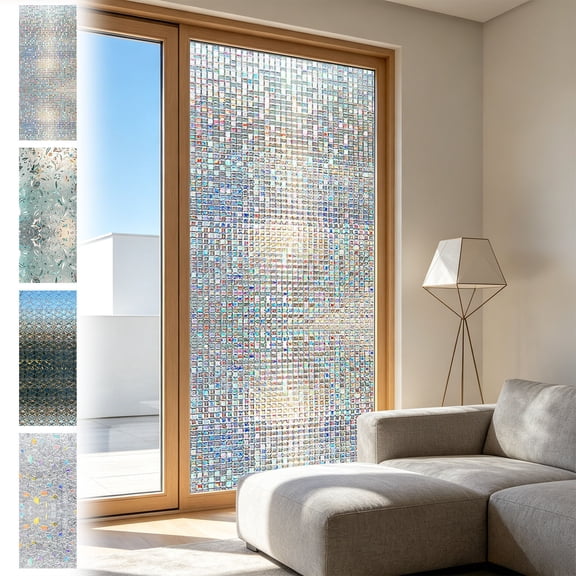 Self Window Film Glass Sticker for Bathroom and Bedroom Windows, Transparent PVC Covering That Lets in Natural Light